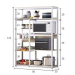 Njësia e raftit të dyshemesë Leena  metalike në ngjyrë të zezë lisi të errët 80x30x142cm - Image 3