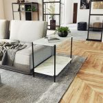 Tavolinë anësore Mara, MDF mermer i bardhë-zi, 80x40x55cm - Image 2