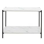 Tavolinë anësore Mara, MDF mermer i bardhë-zi, 80x40x55cm - Image 4