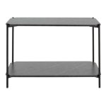 Tavolinë anësore Mara, MDF mermer ngjyrë gri e errët-i zi, 80x40x55cm - Image 3