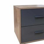 Komodinë anësore e shtratit Olino, melaminë arre-antracit 43x40x48cm - Image 4