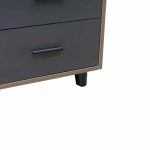 Komodinë anësore e shtratit Olino, melaminë arre-antracit 43x40x48cm - Image 5