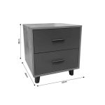 Komodinë anësore e shtratit Olino, melaminë arre-antracit 43x40x48cm - Image 6