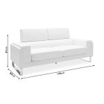 Divan 3 vendesh Shea  pëlhurë e kalbur mollë-inox 198x80x87cm - Image 5