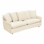 Divan 3 vendësh Interest, stof bezhë me pesë jastëkë 196x85x90cm - Image 4