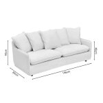 Divan 3 vendësh Interest, stof bezhë me pesë jastëkë 196x85x90cm - Image 5