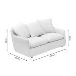 Divan 2 vendësh Interest, stof bezhë me tre jastëkë 140x85x90cm - Image 4