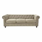 Divan 3 vendësh Incredible, kadife bezhë 203x84x67cm - Image 2