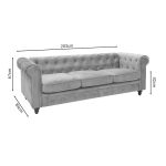 Divan 3 vendësh Incredible, kadife bezhë 203x84x67cm - Image 6