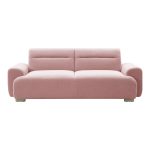 Divan tre-vendësh Harmonious, prej stofi teddy në, nuancën bezhë, 223.5x92x81cm