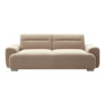 Divan tre-vendësh Harmonious stof teddy bezhë, 223.5x92x81cm