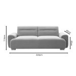 Divan tre-vendësh Harmonious stof teddy bezhë, 223.5x92x81cm - Image 3