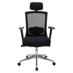 Karrige e zyrës Nairn Premium, rrjetë e zezë - Image 4