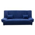 Divan me shtrat 3-vendësh Tiko, me hapësirë magazinimi,me stof në ngjyrë blu, 200x85x90cm - Image 2