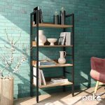 Raft librash Ramon  ne ngjyre te zeze natyrale 60x28x125,5cm - Image 3