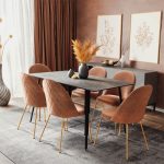 Tavolinë e ngrënies Lifo, MDF gri e errët çimento-e zezë, 140x80x75εκ - Image 2