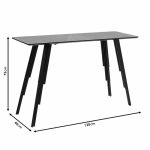 Tavolinë Lifo, MDF çimento ngjyrë gri e errët -e zezë, 120x40x75εκ - Image 4