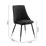 Karrige Giselle, me stof ngjyrë të zezë, me këmbë ngjyrë të zezë dhe ari - Image 7