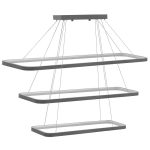 Llambë tavani PWL-1171, LED 3000K në ngjyrë argjendi, 80x40x67cm