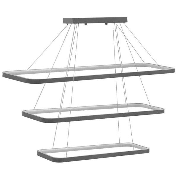 Llambë tavani PWL-1171, LED 3000K në ngjyrë argjendi, 80x40x67cm