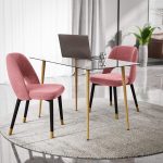 Tavolina e ngrënies Chloe  xham gri të errët - këmbë natyrore 120x70x75cm - Image 2