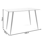 Tavolina e ngrënies Chloe  xham gri të errët - këmbë natyrore 120x70x75cm - Image 6