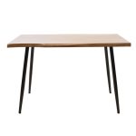 Tavolina e ngrënies neve  MDF arrë - këmbët e zeza metalike 120x80x75cm - Image 2