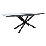 Tryezë ngrënieje e zgjatur Palan  MDF mermer gri-e zezë160-200x80x77cm