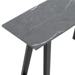 Konsol Rouse, MDF mermer i zi - këmbë metalike të zeza 120x40x78cm - Image 4