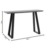 Konsol Rouse, MDF mermer i zi - këmbë metalike të zeza 120x40x78cm - Image 5