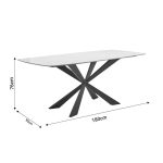 Tavolinë Viano gur i sinterizuar ngjyrë e lehtë gri dhe e zezë 180x85x76cm - Image 6