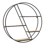 Raft muri Azira  metal në ngjyrë lisi të zi 60x13x60cm - Image 3