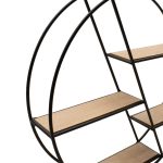 Raft muri Azira  metal në ngjyrë lisi të zi 60x13x60cm - Image 4