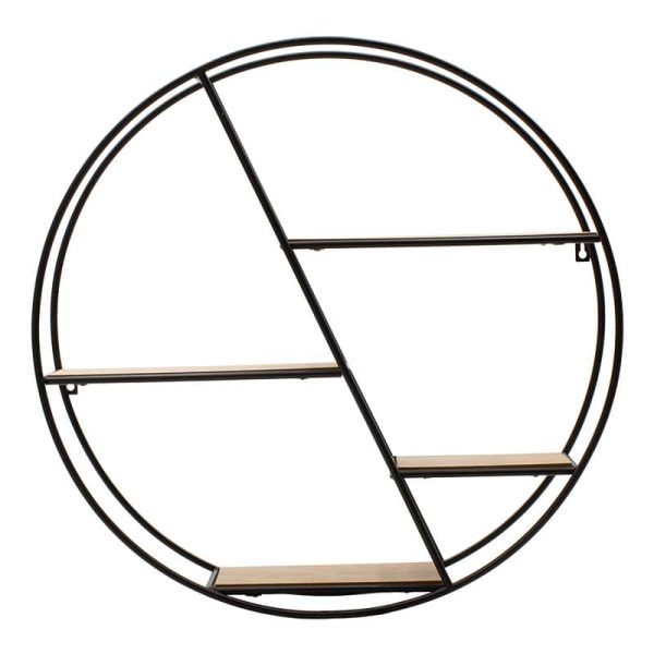 Raft muri Azira  metal në ngjyrë lisi të zi 60x13x60cm