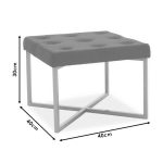Luisa  stool kadife e zezë - metal i artë 40x40x30cm - Image 5