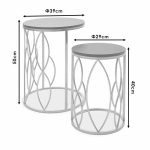 Tavolina anësore vendosur 2pcs Zion I metal në ngjyrë të zezë - të artë - Image 6