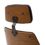 Karrige zyre Fern, PU në nuancë të zezë dhe dru arrë 64.5x62x117/123cm - Image 7