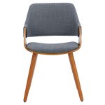 Karrige Allegra, me këmbë ngjyrë arrë dhe stof ngjyrë gri. - Image 4