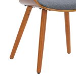 Karrige Allegra, me këmbë ngjyrë arrë dhe stof ngjyrë gri. - Image 6