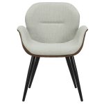 Karrige Danielle, stof bezhë dhe kafe, këmbë të zeza - Image 4