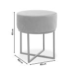 Isla  stool kadife e kuqe e errët - metal i artë 40x40x45cm - Image 4