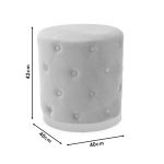 Karrige Cora, kadife e kuqe e errët-metal ari 40x40x42cm - Image 3