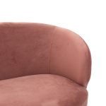 Divani 2 vendesh Gloria  në kadife molle të kalbur - metal i artë 132x82x83cm - Image 3