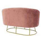 Divani 2 vendesh Gloria  në kadife molle të kalbur - metal i artë 132x82x83cm - Image 5