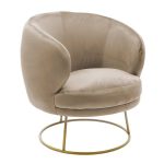Armchair Rony  kadife beige 78x75x82cm