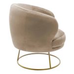 Armchair Rony  kadife beige 78x75x82cm - Image 3