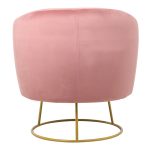 Karrige Rony, stof kadife dhe këmbë metalike ngjyrë molle-ari ,78x75x82cm - Image 4