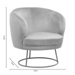 Karrige Rony, stof kadife dhe këmbë metalike ngjyrë molle-ari ,78x75x82cm - Image 5