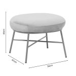 Tabure Susanna, kadife ngjyrë bezhë-ari, këmbë metalike, 56x47x40cm - Image 4