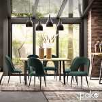 Tavolina e ngrënies Miles  druri i ngurtë 4cm i zi me këmbë natyrore 200x96x79cm - Image 2